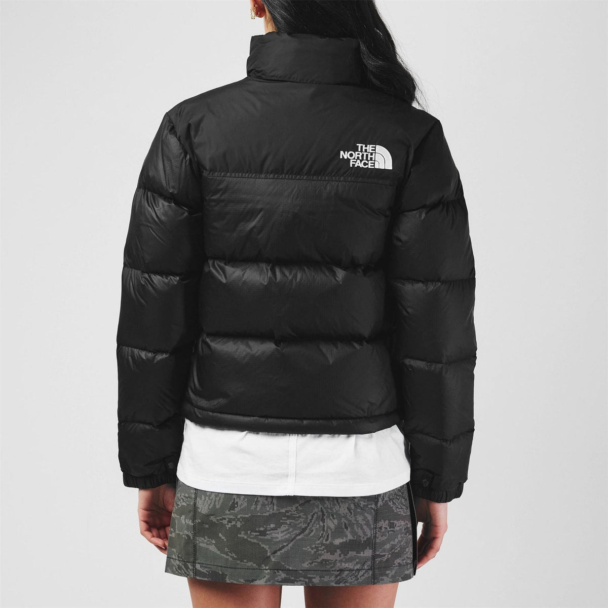 North Face Womens 1996 Retro Nuptse Water Resistant Goose Down Short Puffer Jacket