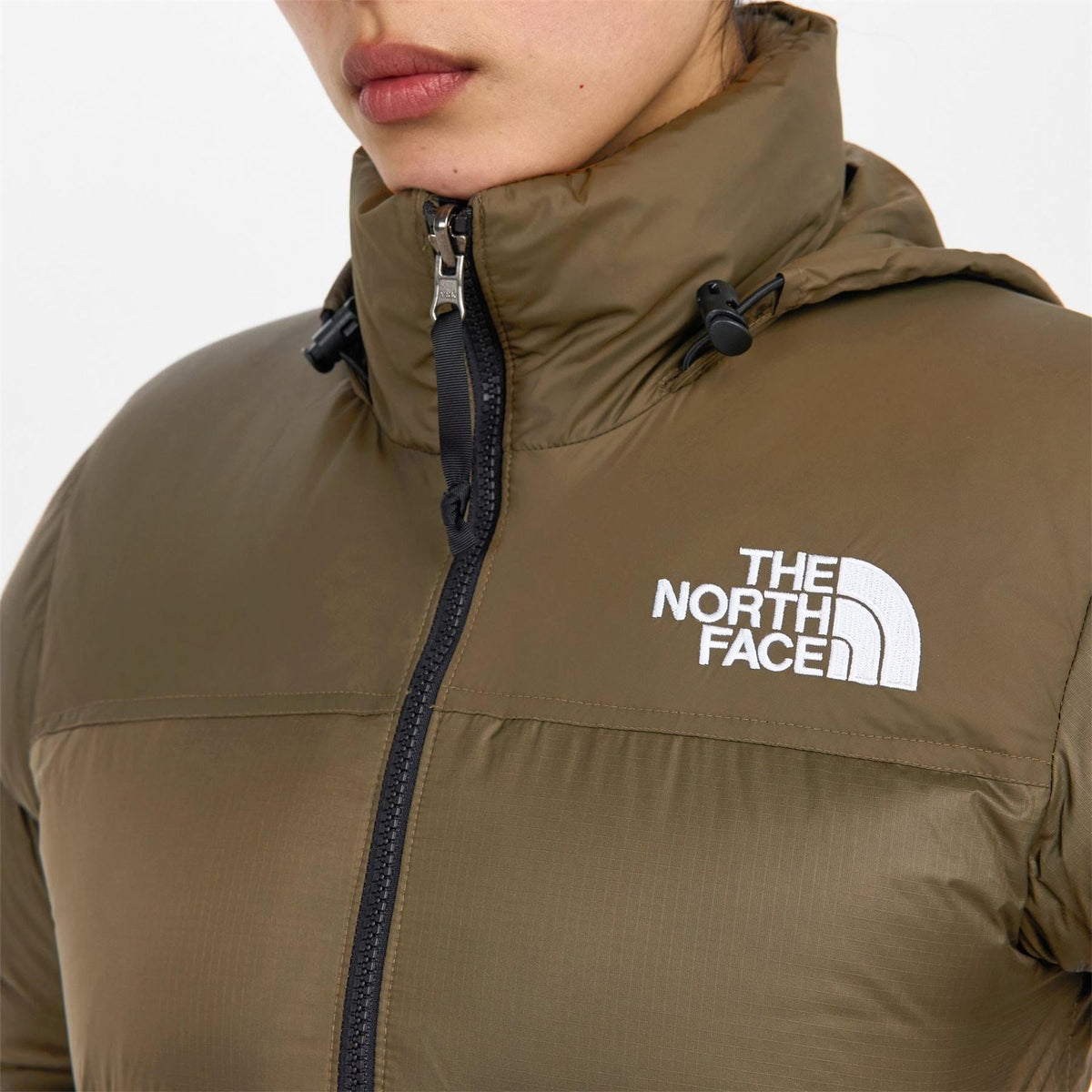 North Face Womens 1996 Retro Nuptse Water Resistant Goose Down Short Puffer Jacket