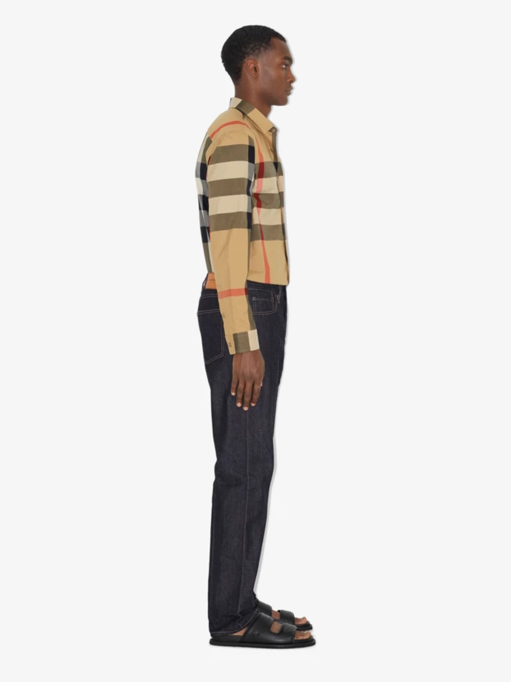 BURBERRY Slim Fit Check Cotton Shirt Archive Beige