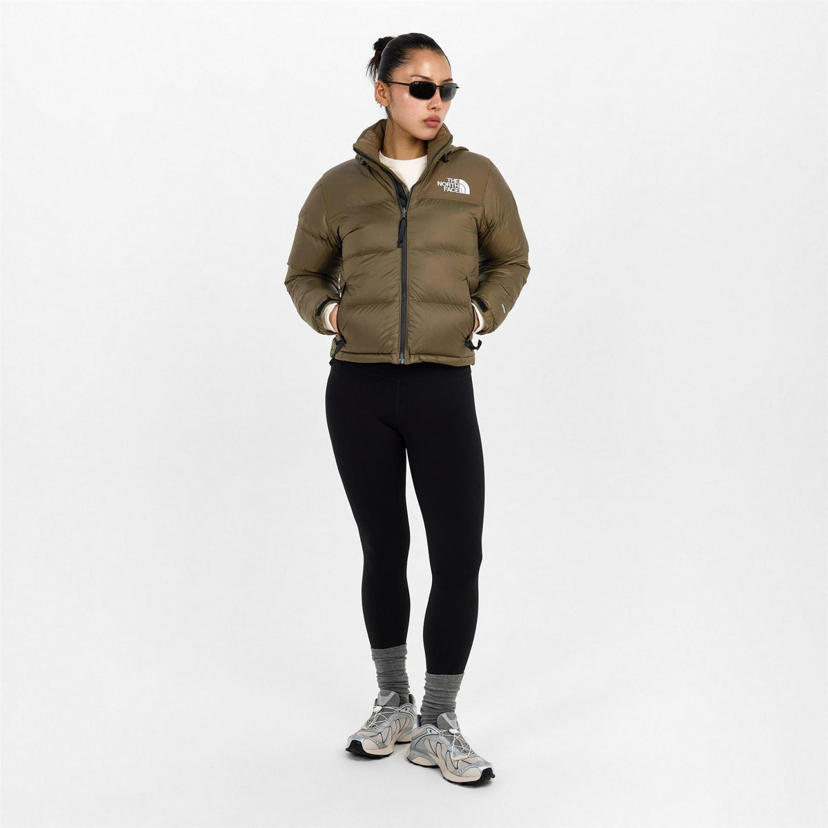 North Face Womens 1996 Retro Nuptse Water Resistant Goose Down Short Puffer Jacket