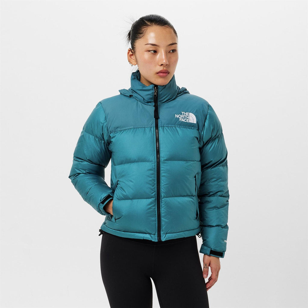 North Face Womens 1996 Retro Nuptse Water Resistant Goose Down Short Puffer Jacket