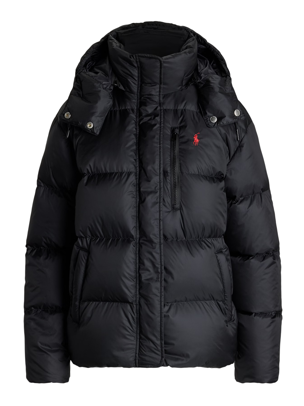 RALPH LAUREN WOMEN Mid-Weight Down Puffer Jacket Polo Black