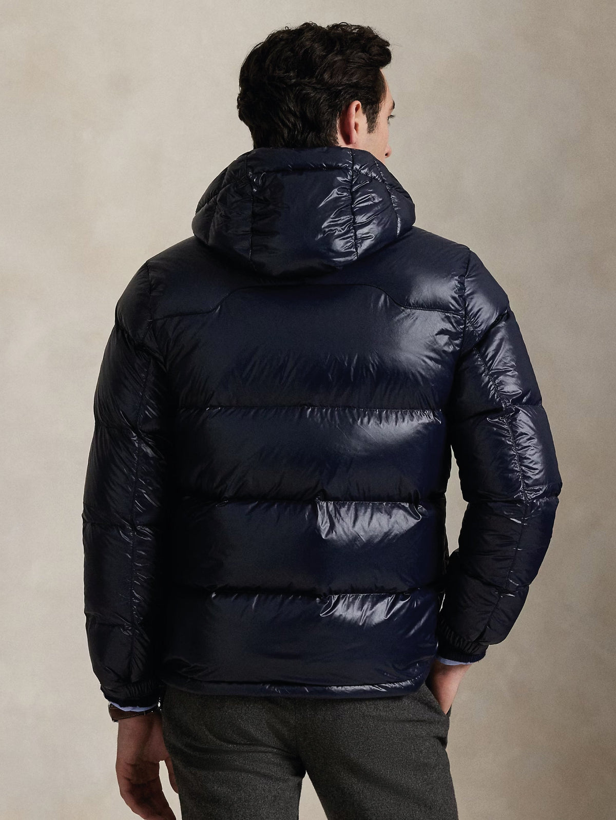 Glossy Ripstop Down Jacket Blue