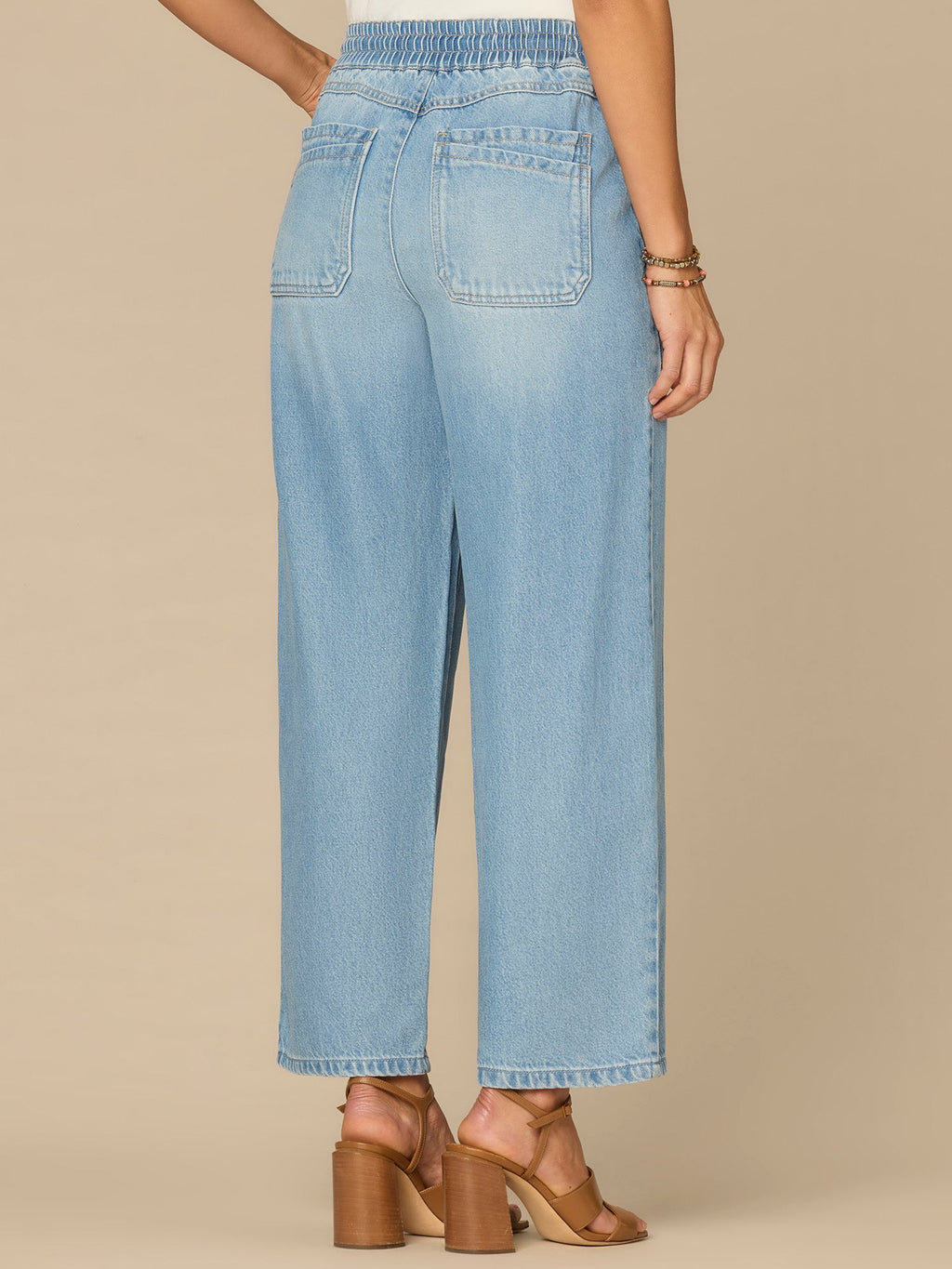 "Ab"leisure Skyrise Drawstring Waist Double Pocket Barely Barrel Jeans