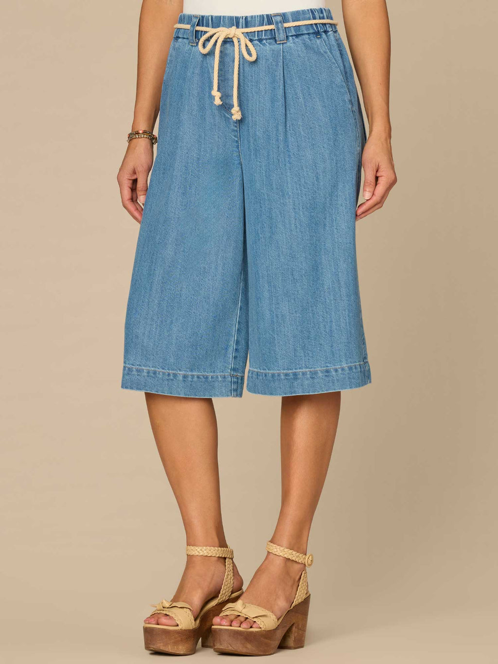 "Ab"leisure Skyrise Relaxed Bermuda Shorts with Rope Tie Belt