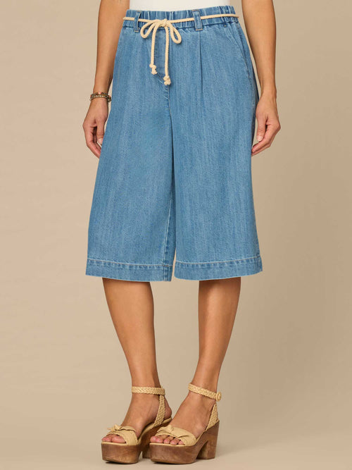 "Ab"leisure Skyrise Relaxed Bermuda Shorts with Rope Tie Belt