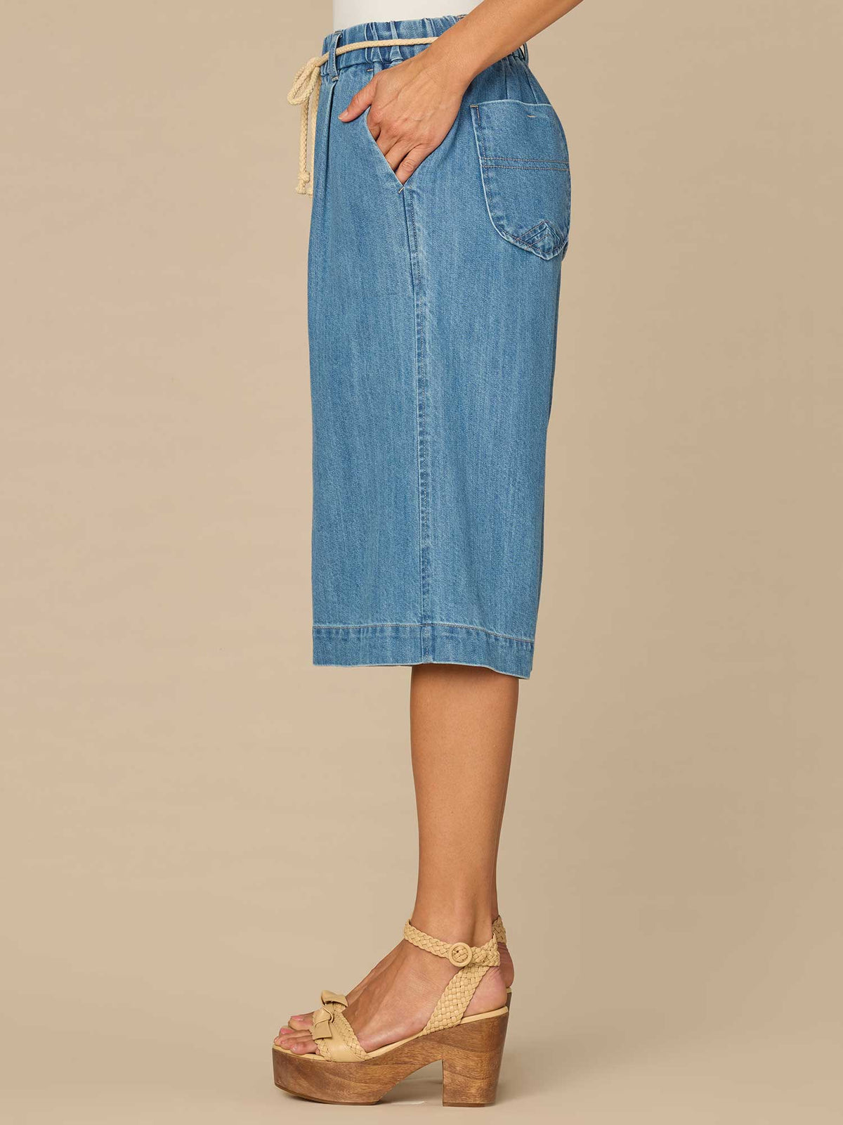 "Ab"leisure Skyrise Relaxed Bermuda Shorts with Rope Tie Belt