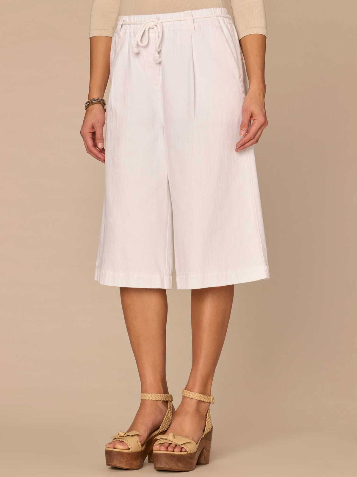 "Ab"leisure Skyrise Spade Pocket Bermuda Shorts with Rope Tie Belt