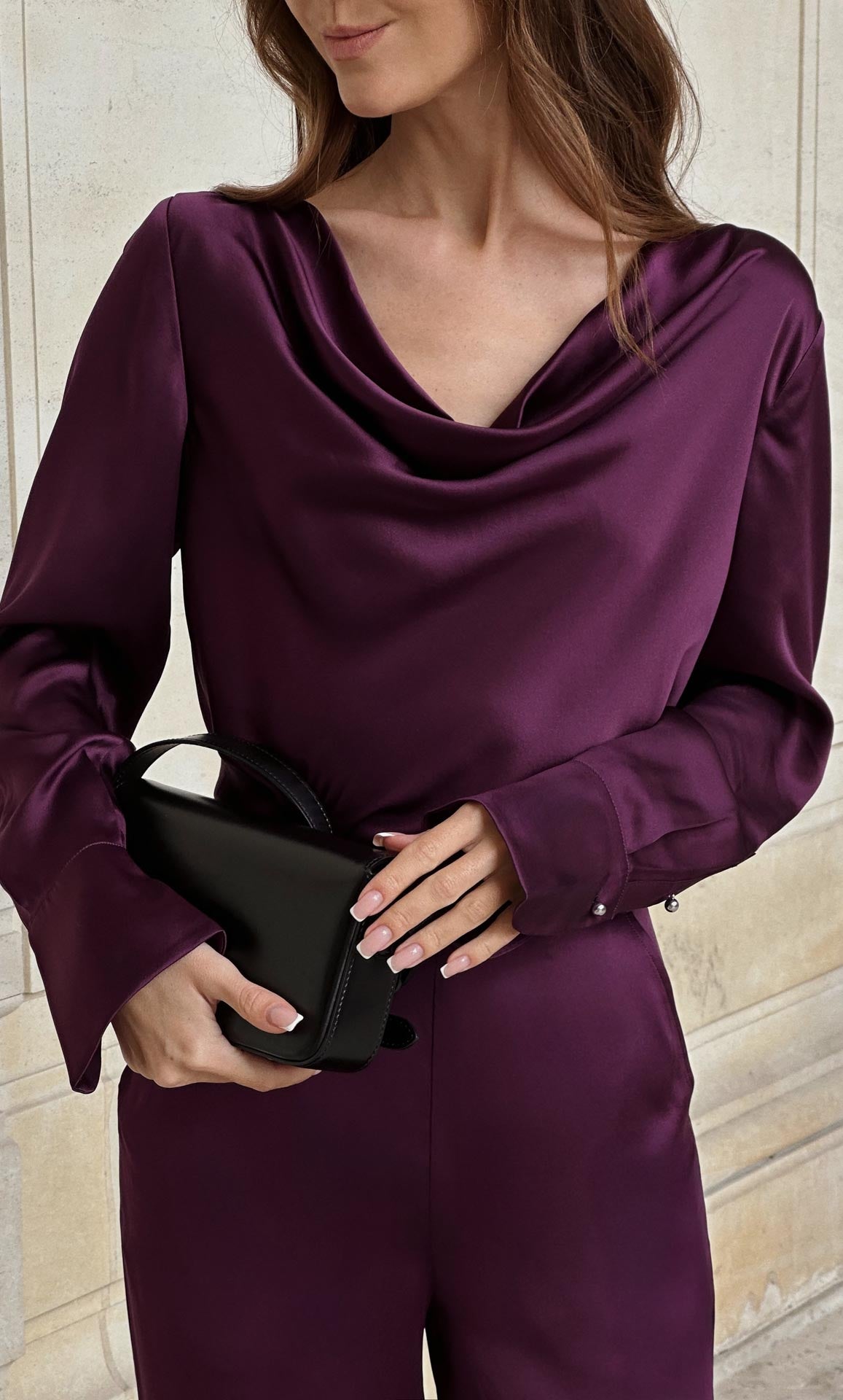 Claudia Silk Cowl Neck Blouse