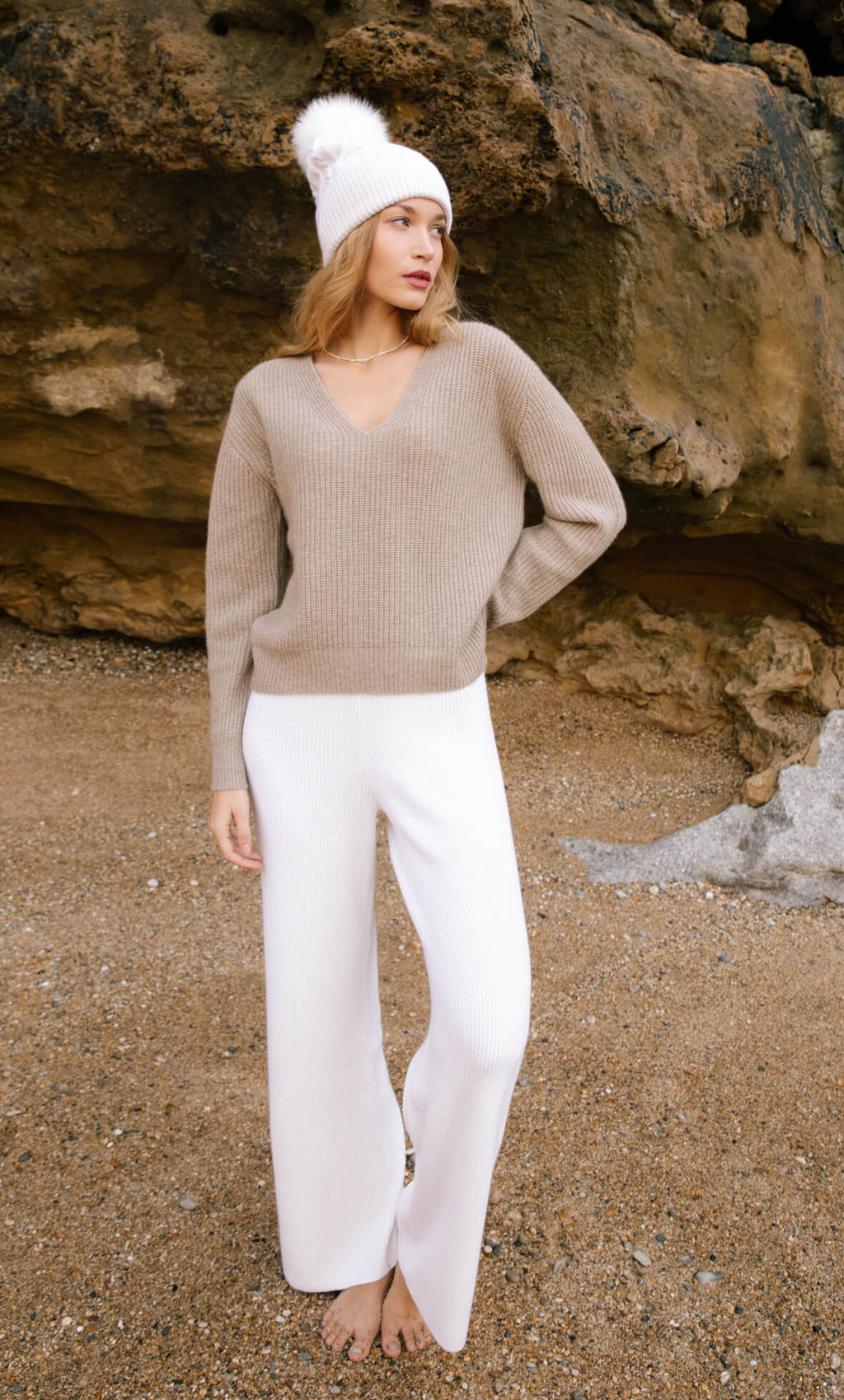 Cable-Knit Cashmere Beanie