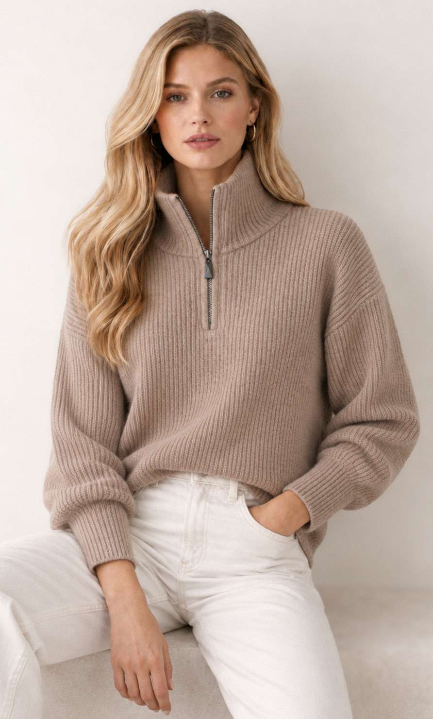 Cortina Cashmere Half-Zip Sweater
