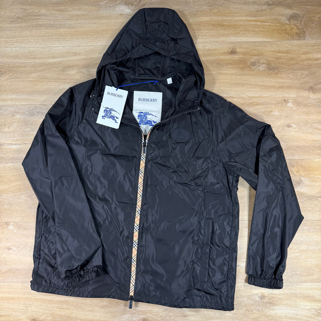 Burberry Nylon Clapton Hooded Jacket in Black