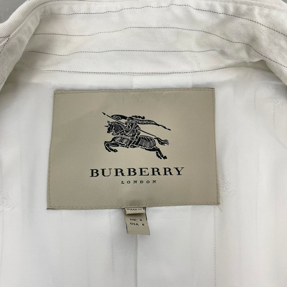 Burberry London Pinstripe Trench Coat Medium