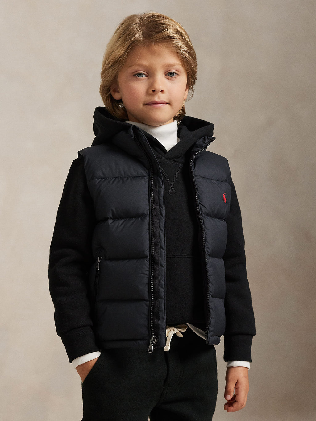 Ralph Lauren Boys Down Padded Gilet in Black