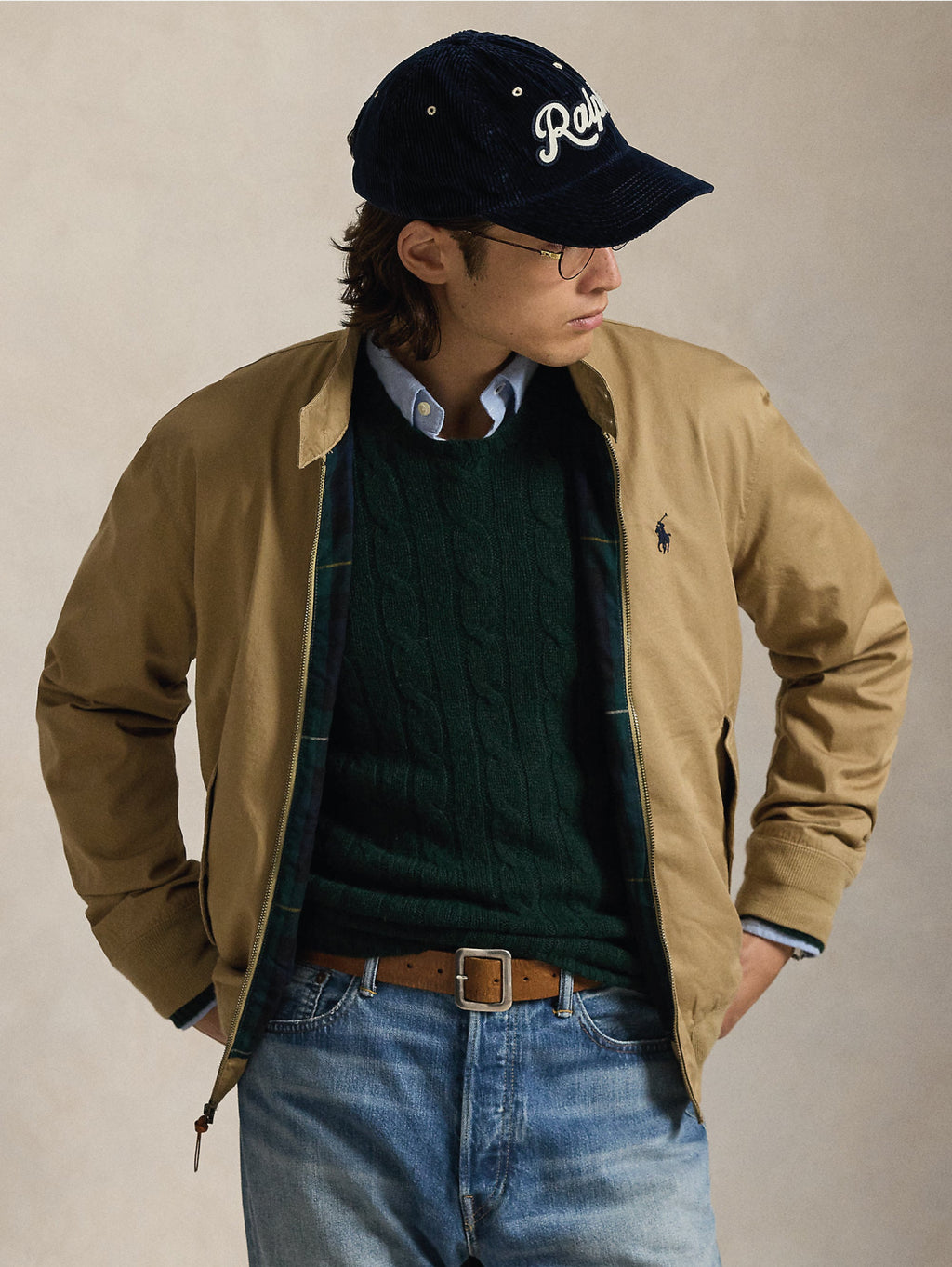 Beige Cotton Twill Sports Jacket