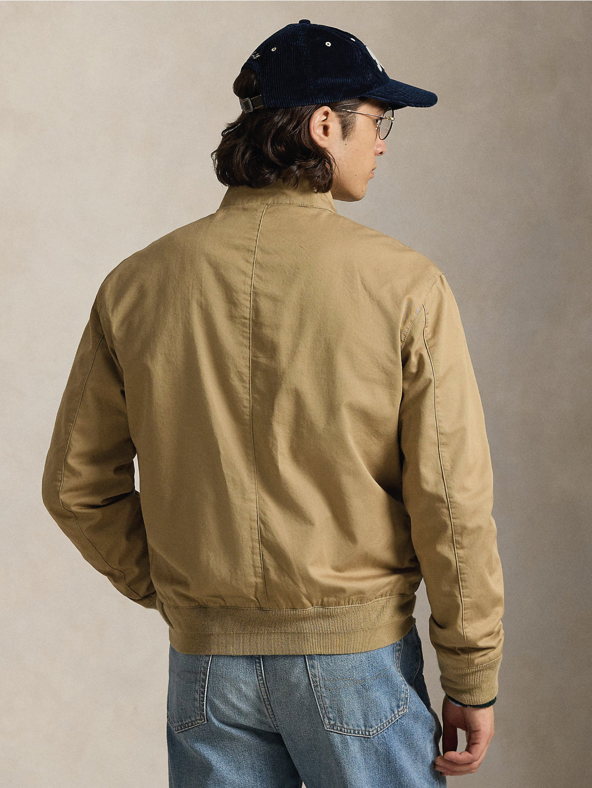 Beige Cotton Twill Sports Jacket