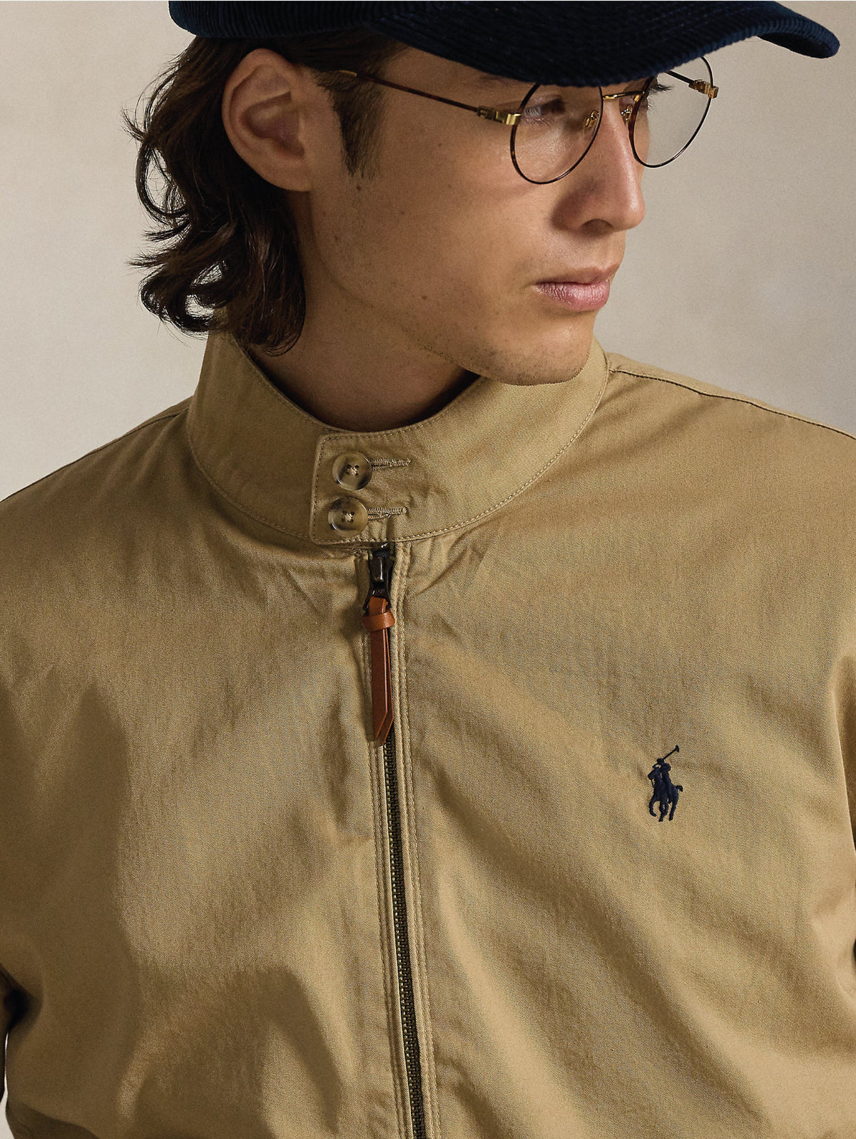 Beige Cotton Twill Sports Jacket