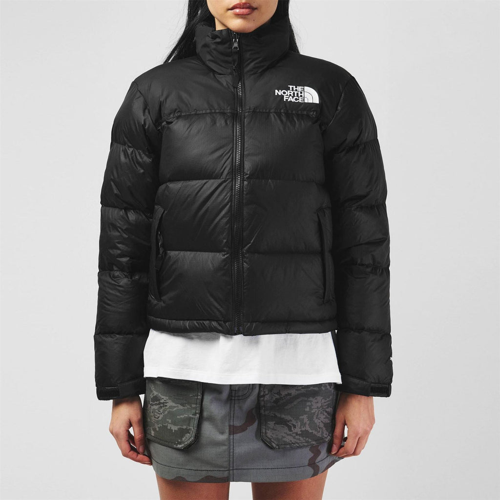 North Face Womens 1996 Retro Nuptse Water Resistant Goose Down Short Puffer Jacket