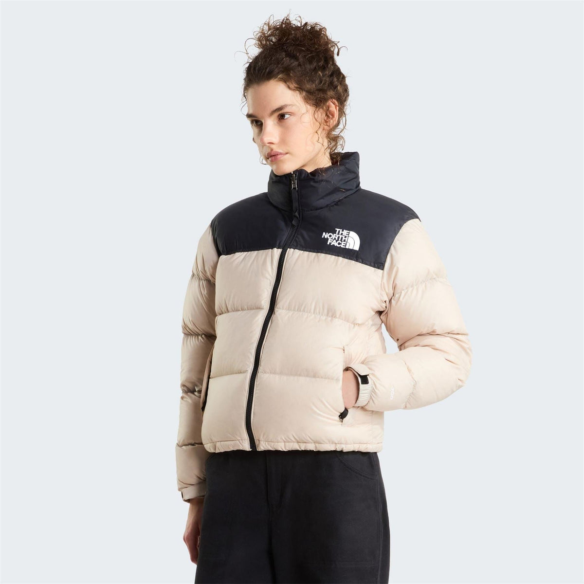 North Face Womens 1996 Retro Nuptse Water Resistant Goose Down Short Puffer Jacket